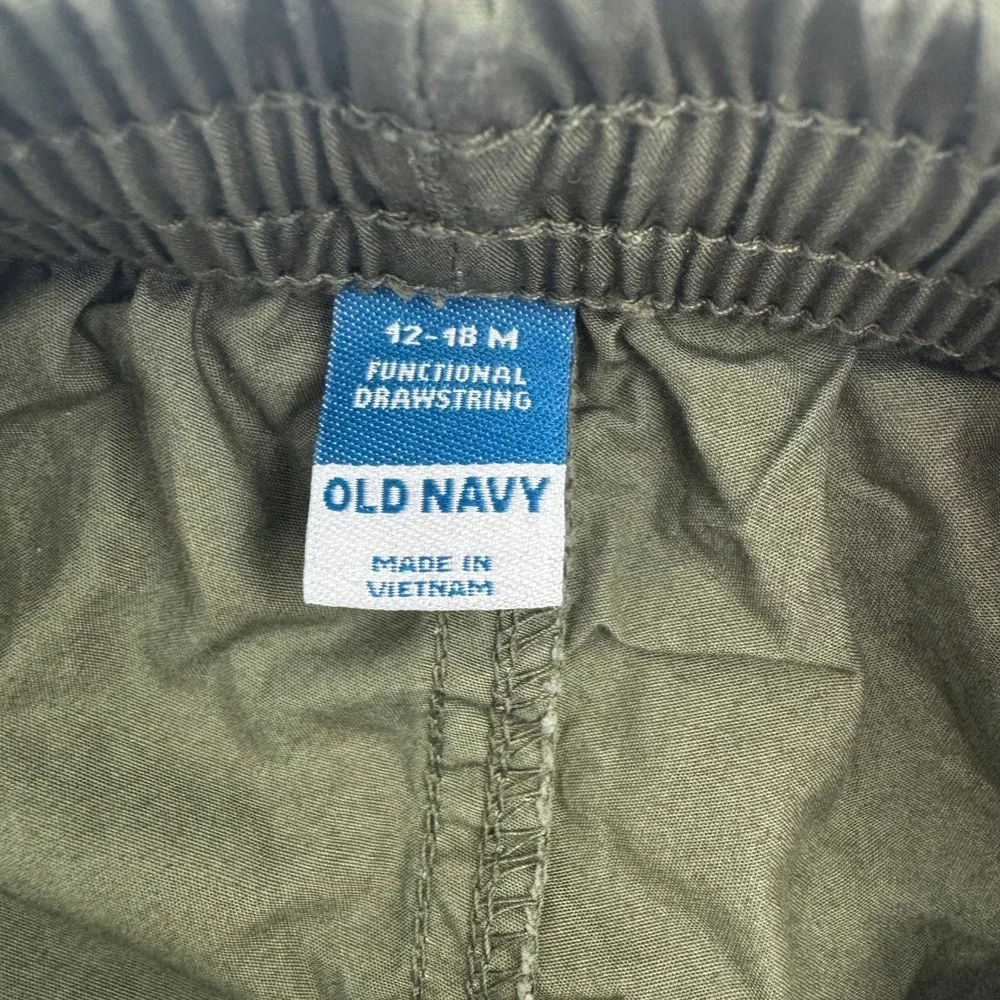 Old Navy Baby Boys Olive Green Pull‎ On Shorts 12-18M Drawstring Cotton